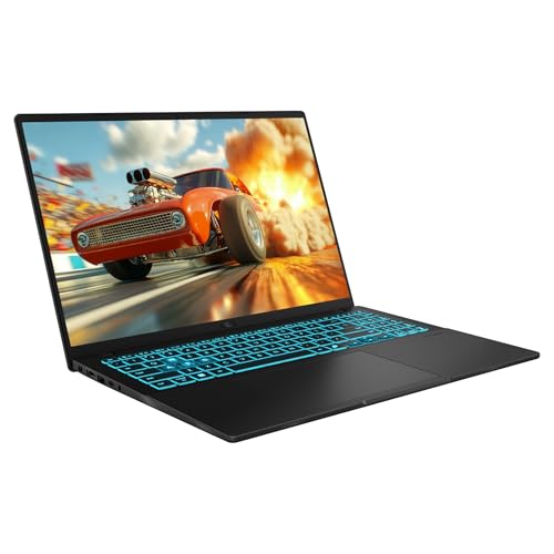 V16 Gaming Laptop, Intel i7-240H, 64GB DDR5 RAM, 2TB PCIe SSD, 16" WUXGA (1920x1200) 144Hz Display, Nvidia G-Force RTX 3050, tastiera retroilluminata, W11 Home, nero opaco - Notebook - Immagine 5