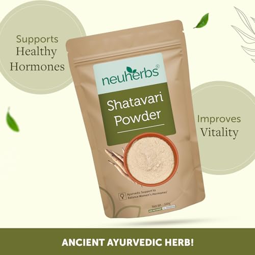 Image of Neuherbs Shatavari Powder - 100gm | Ayurvedic Support To Balance Women's Hormones | Herbal Supplement | Good For Healthy Digestion & Reproductive System