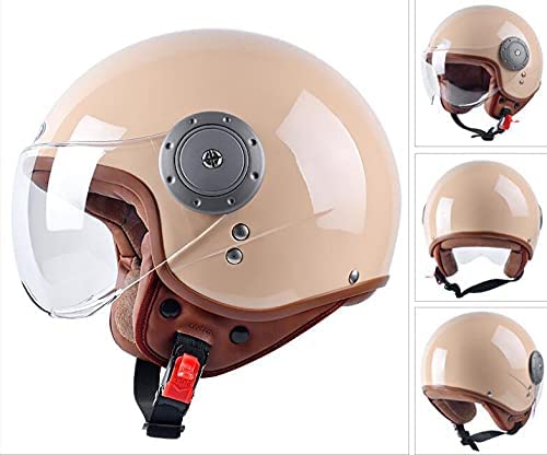 Retro Motorcycle Helmet with Sunshield for Men & Women, Adult Open