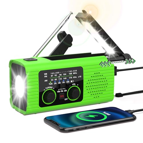 NITIGO Radios for Emergency, Multifunction Solar Charger Hand Crank NOAA Weather AM/FM Radio 4000mAh...