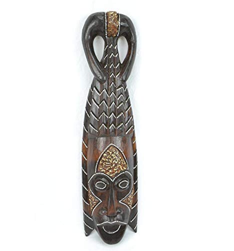 Coco Papaya Masque Africain en bois 50cm style tribal. Fabrication artisanale.