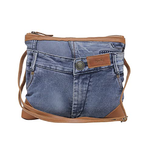 Myra Bag Western Leather Crossbody Bag for Women - Upcycled Canvas Shoulder Bag Janesa Kaftan