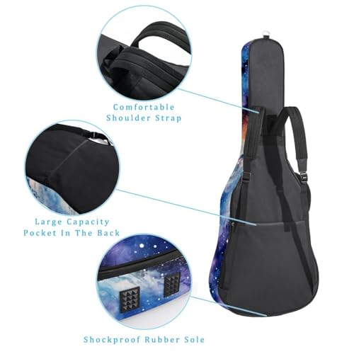 Sac à dos guitare imperméable galaxie avec double sangle et 2 poches - 3