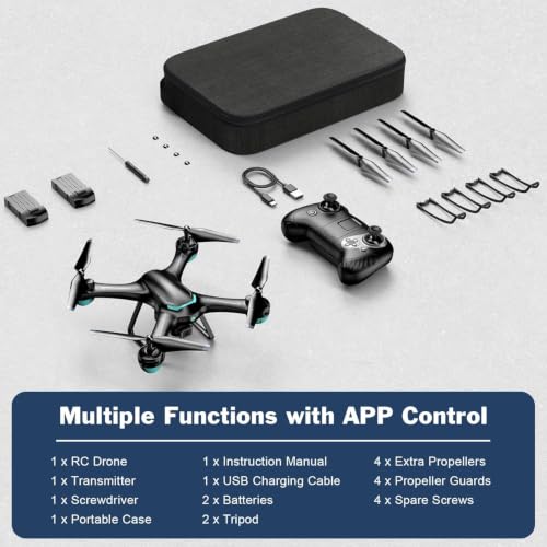 Drone with 1080P Camera, Remote Control Quadcopter with Gesture Selfie, Altitude Hold, One Key Start, 3D Flips, 2 Batteries, Black - image 6