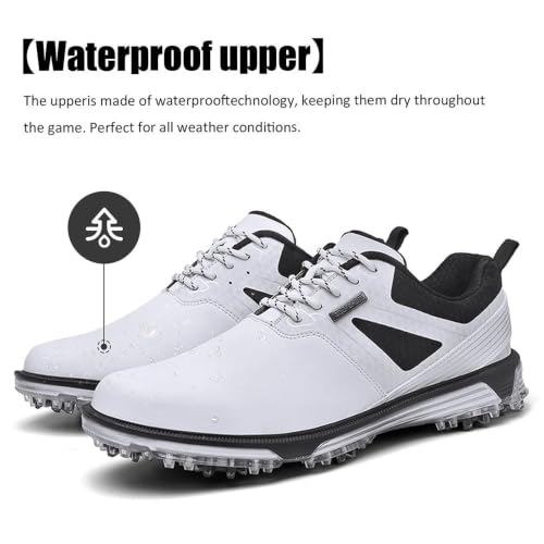 Image of ULTIANT Men's Golf Shoes Fixed Nailless Sole Waterproof Lightweight No-Slip Walking Shoes
