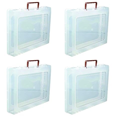 Image of Besque Multipurpose Plastic Rectangular Storage Box with Locks and Handle, Matte Finish for Saree, Laptop, Books (4)