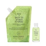 Youth To The People Superfood Cleanser Travel Refill Bundle Set, Kale + Green Tea Face Cleanser (2oz) + (16oz Refill Pouch), Award-Winning Face Wash, Makeup Remover, All Skin Types