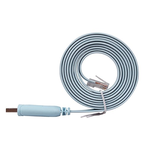 RW RoutersWholesale Cable de consola compatible Cisco, 1,8 m, FTDI USB a RJ45/Windows 7/8/Vista/Mac/Linux/RS232 (Tipo-A)