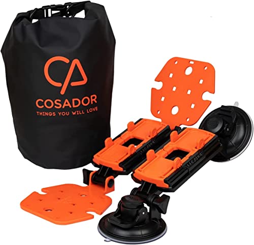 Cosador Universal Markisenhalterung mit Bodenplatten, Saugnäpfen & Aufbewahrungsbeutel für Wohnmobile - Kompatibel mit Dometic, Fiamma, Thule, Tent Poles - UV- & Witterungsbeständig Made in Germany