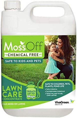 Multi-Surface Lawn Moss Remover, 5L - Eco-Safe for Kids & Pets, Covers 84m² - Ideal for Lawns, Patios, Drives & Roofs - Easy Mix & Apply, Superior & Long-Lasting Results