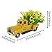 Aayahakawa Vintage Truck Decor with Sunflowers Flowers, Vintage Truck with LED, String Lights for Tiered Tray Items, Mini Sunflower Home Farmhouse Table (Blue)