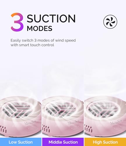 Image of MelodySusie PocketSized Nail Dust Collector with Lightweight Design,HProA 6000RPM Ultra-Small Nail Vacuum Fan with 3 Suction Modes and 30 Disposable Filter Papers for Beginner & Daily Nail Care,Pink