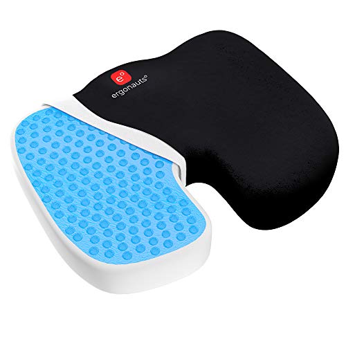 Ergonauts Gel Enhanced Seat Cushion - Non-Slip Orthopedic Gel & Memory Foam Coccyx Cushion for Tailbone Pain - Office Chair Car Seat Cushion - Sciatica & Back Pain Relief