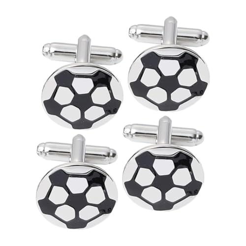 TINEASUR 4pcs Soccer Cufflinks for Men Stylish Football Design Elegant Jewelry for Business Meetings Weddings for Soccer Fans Unique Cuff Links