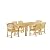 Amazonia Pennsylvania 7-Piece Outdoor Rectangular Dining Table Set | Certified Teak | Ideal for Patio and Indoors, Light Brown