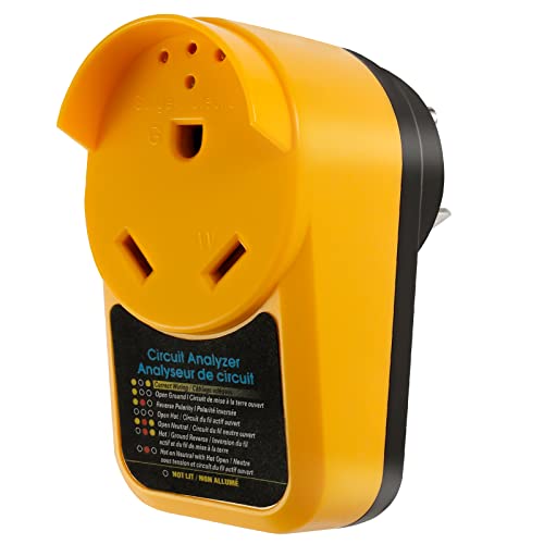 RV Surge Protector 30 Amp, 125Volt with LED Indicator Light RV Circuit Analyzer Power Defender, 1050J Integrated Surge Protector, 30 Amp Male to 30 Amp Female Plug for RV Trailer Camper (30 Amp-Mini)