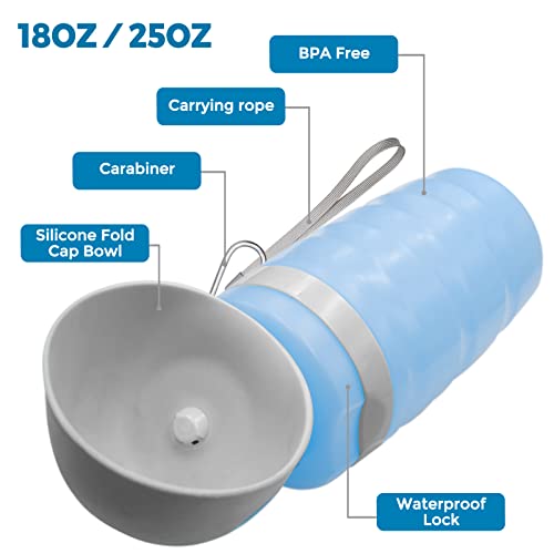 Vannon Dog Water Bottle, Portable Dog Water Bottle Dispenser for Outdoor Walking, Hiking, Travel, Leak Proof & BPA Free… - Image 2