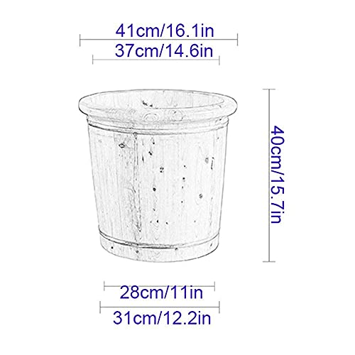 Balde de pies de madera con tapa para baño miniatura 5