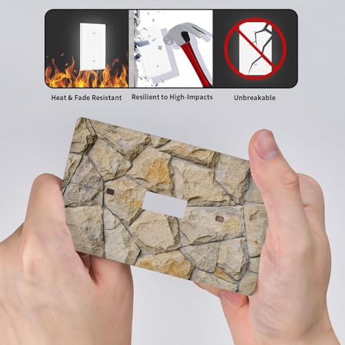 Placa de interruptor de piedra decorativa duplex para pared rustica elegante 5
