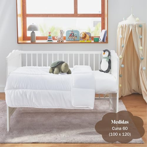 PIKOLIN Piumino Bambino Autunno Inverno 100 x 120 cm Fibra Ecolofil Effetto Piuma 300gr Certificato Oeko-Tex - Piumone Culla Anallergico, Lavabile e Traspirante - Immagine 2
