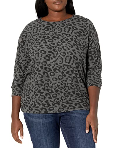 Karen Kane Womens Leopard Pullover Top Blouse, Leopard, 2X-3X Us #TOP21