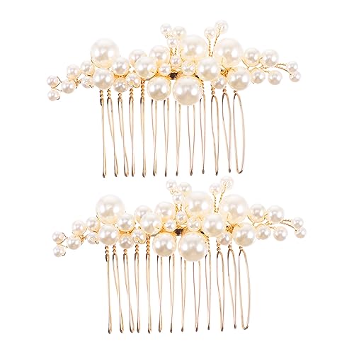 KAILIKETIY 2個結婚式用パールヘアコーム エレガントなヘアアクセサリー さま