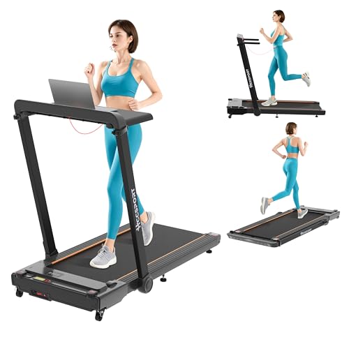 Image of Under Desk Incline Walking Pad Foldable Home Treadmill Removable Tray