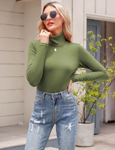 Totatuit Women's Turtleneck Long Sleeve Shirts Lightweight Fall Fashion Basic Thermal Underwear Tops Winter Clothes 20252