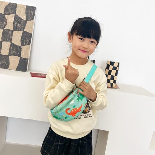 Dinosaur Fanny Pack,Kids Bum Bag Bumbag Cartoon Hipsack Belt Bag Waist Bag Fanny Pack Fabric Nylon Money Belt Crossbody Chest Bag for Children Grils Boys Running Hiking Travel Sports - Image 3