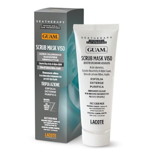 Guam SeaTherapy Face Scrub Mask Triple Action with Charcoal Spheres 2.5oz