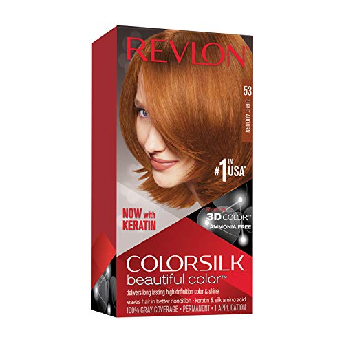 Revlon Colorsilk Beautiful Color, Permanent Hair Dye with Keratin, 100% Gray Coverage, Ammonia