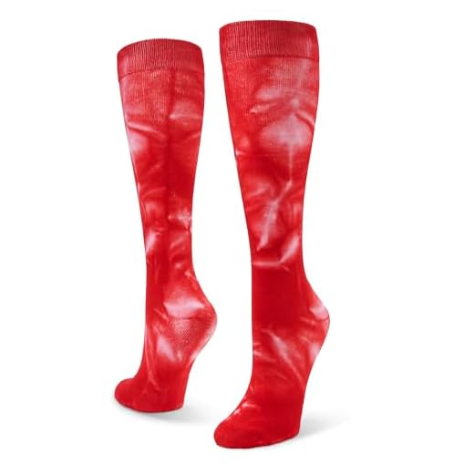 Sof Sole Girl's All Sport Team Athletic Performance Tie Dye Tube Socks, Size 13C - 4Y, Red 2-Pack