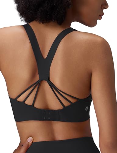 baleaf Sweatleaf Womens Adjustable Sports Bras, Crisscross Back Padded High Support Yoga Workout Running Bra