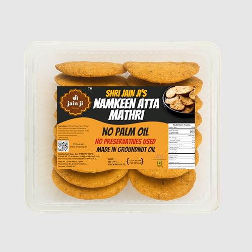 SHRI JAIN JI Atta Namkeen Mathri 250g | No Palm Oil | No Preservatives