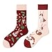 NxnChc Lustige Socken F&uuml;r Damen Und Herren Unisex Viele Niedliches Kaninchen Motive Tier Essen Obst Sport Kunst Aus Baumwolle Geschenk Asymmetrische Muster Links Und Rechts