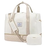 LOVEVOOK Travel Duffel Bag, 18inch Weekender Bags for Women with Shoe Compartment，35L Carry on Overnight Bag with Toiletry Bag, Gym Duffel Bag with Wet Pocket, Hospital Bags for Labor and Deliver