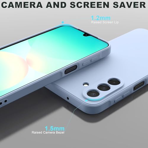 Image of DIZORO Microfiber Candy Case for Samsung A26 5G Smooth Touch Cushion Liquid Soft Silicone Gel Rubber Phone Cases Non-Slip Full Body Protective Shockproof Back Cover (Carolina), Blue