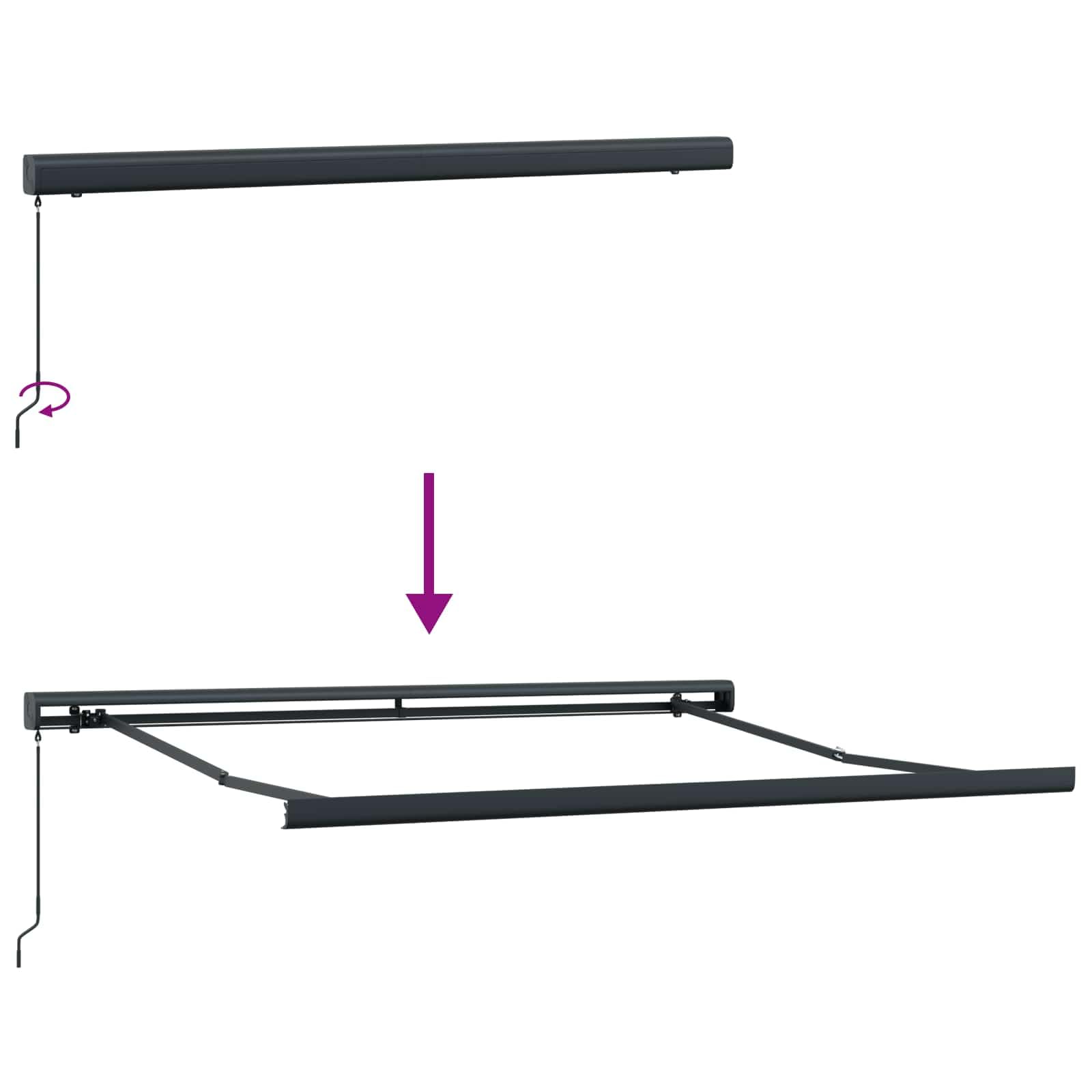 Toldo retráctil multicolor, 300 x 250 cm, tejido y metal, moderno, para balcón, terraza, jardín, robusto, ahorra espacio, para exteriores y trabajos de construcción