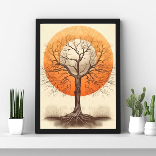 Impression botanique Arbre de vie Solstice Tree cadre Soleil Taille M - 6