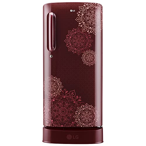 Image of LG 190 L 5 Star Inverter Direct-Cool Single Door Refrigerator Appliance (GL-D201ARRZ, Ruby Regal, Base stand with drawer & Smart Connect, 2022 Model)