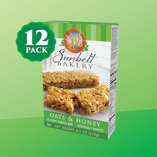 Sunbelt Bakery Oats & Honey Chewy Granola Bars, 120-1.0 OZ Bars (12 Boxes)