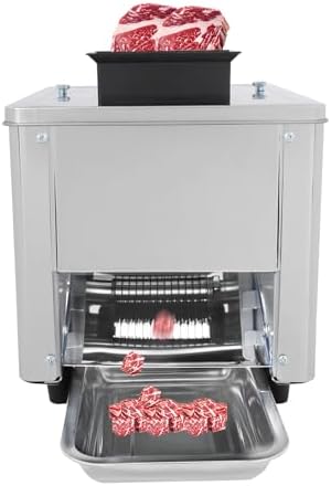 Commercial Electric Meat Cutter, 850W Stainless Steel Slicer for Shredded Cutting, 3.5mm Thickness, 330lb/h Low Noise, Heavy-Duty Food Processing Machine
