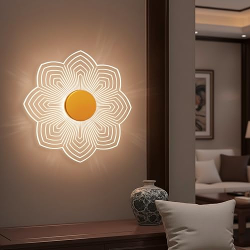 Image of Lamp master 3-in-1 LED Wall & Ceiling Light | Spiral Flower Design | 23cm Acrylic Decorative Lamp | Energy-Efficient | Modern Wall Decor for Bedroom, Living Room & Home