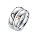 Bague de Mariage Couple Acier Inoxydable, Bague Coeur Puzzle avec Zirconium Taille 51.5 et Taille 64 Bague Fiancaille Femme et Homme