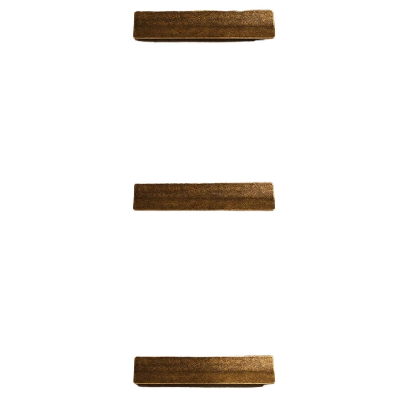 Pomos de bronce antiguo para gabinete, 3 tiradores cuadrados para cajones de cocina y armarios (oro cepillado, 160 mm)