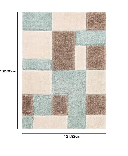 Image of Handmade 3D Edge Collection Super Soft Silk Touch Rug, Rectangle Size 4x6,feet Color, White /Beige 1