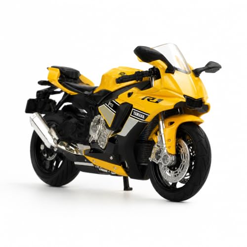Image of Wizplex MSZ Yamaha YZF-R1 1:18 Scale Officially Licensed Die Cast Metal Bike - Superbike Model with Steerable Wheel, Rear Suspension & Kickstand, Collectible Showpiece for Kids 6+ & Enthusiasts