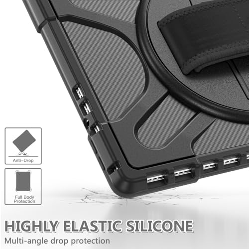 Coque rigide Surface Pro 5 silicone noir finition premium et support - 2