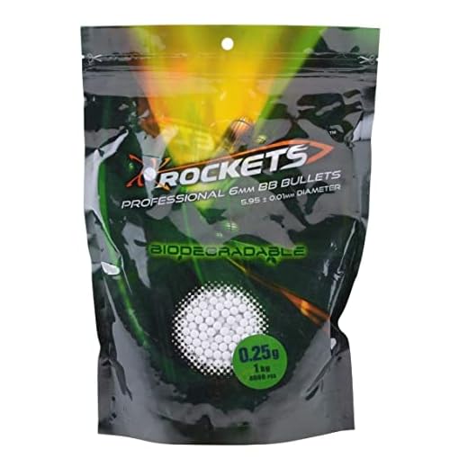 2EAGLE Rockets Consommable Airsoft - Sachet 1000 Billes Blanches biodégradables 6mm/0,25gr. - Haute qualité