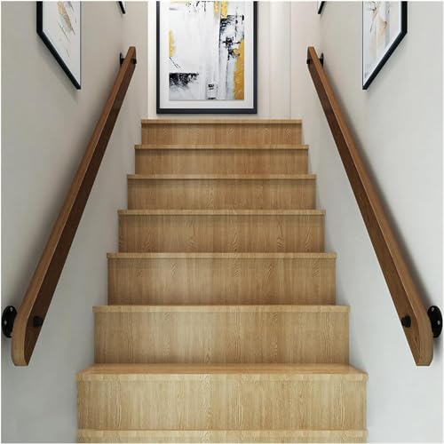 Kit complet de barres d'appui murales en bois pour escalier intérieur - 2
